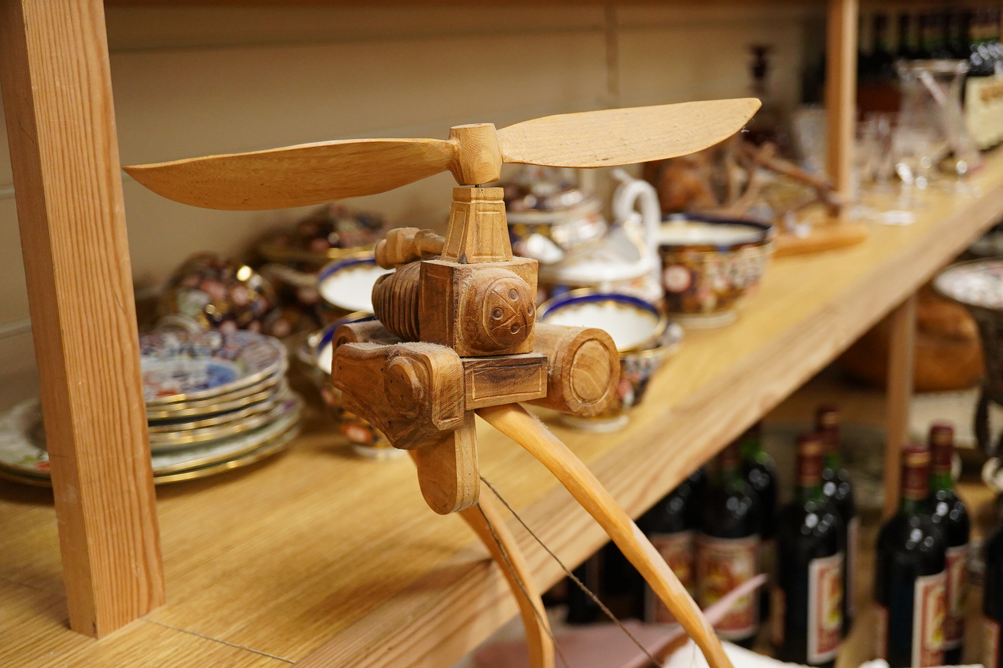 A cut glass chandelier